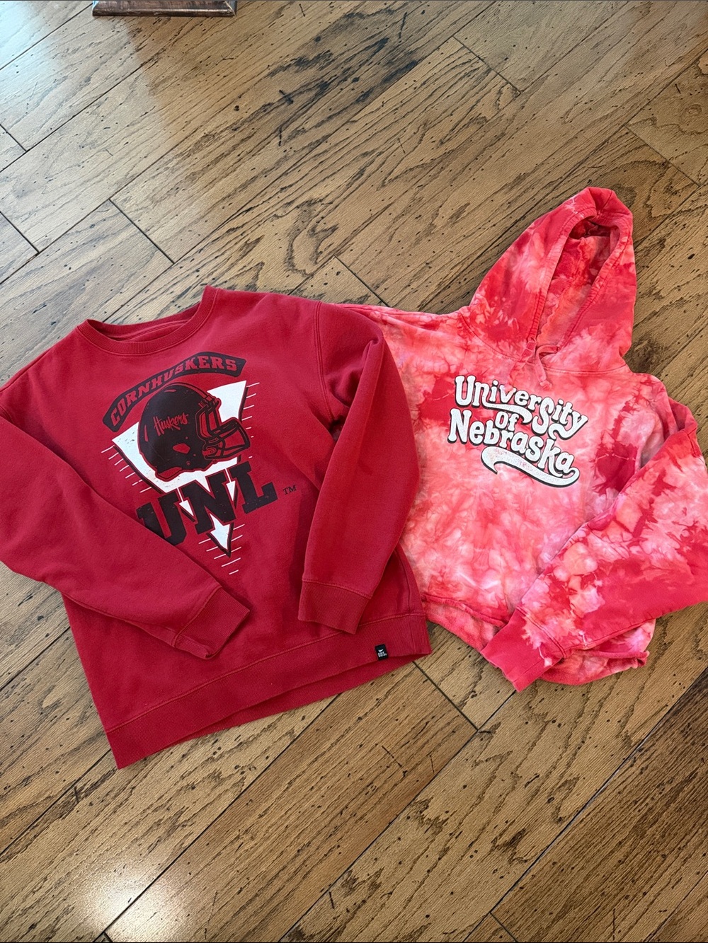 University of Nebraska Red Crewneck & Tie-Dye Hoodie Set